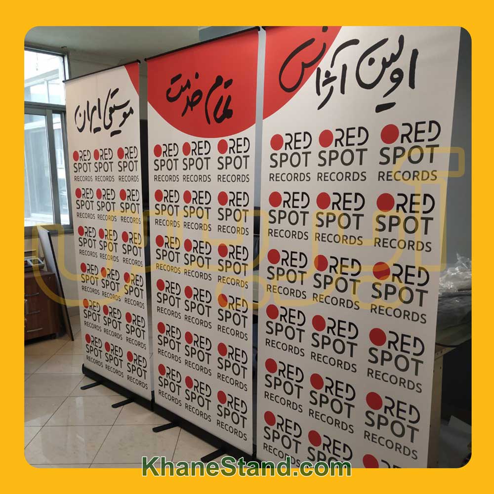 قیمت سازه و چاپ رول آپ نمایشگاهی عرض 85 و ارتفاع 200